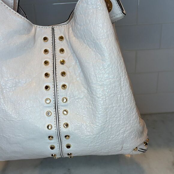 Michael Kors Pebbled Soft Leather Uptown Astor Studded Hobo Shoulder Bag - Picture 4 of 16